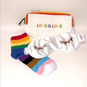 Love Is Love Makeup Bag ,Sleep Mask &rainbow socks